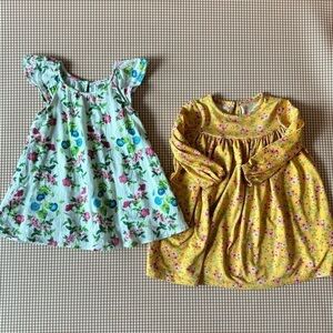 Bundle of 2 floral baby dresses. Size 12-18 months
